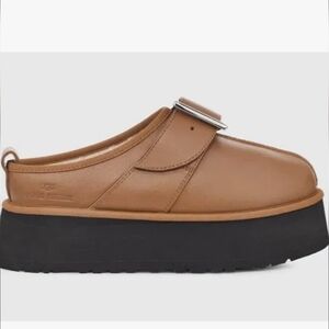 UGG x Opening Ceremony Tan Leather Platform Shoes with Black Sole